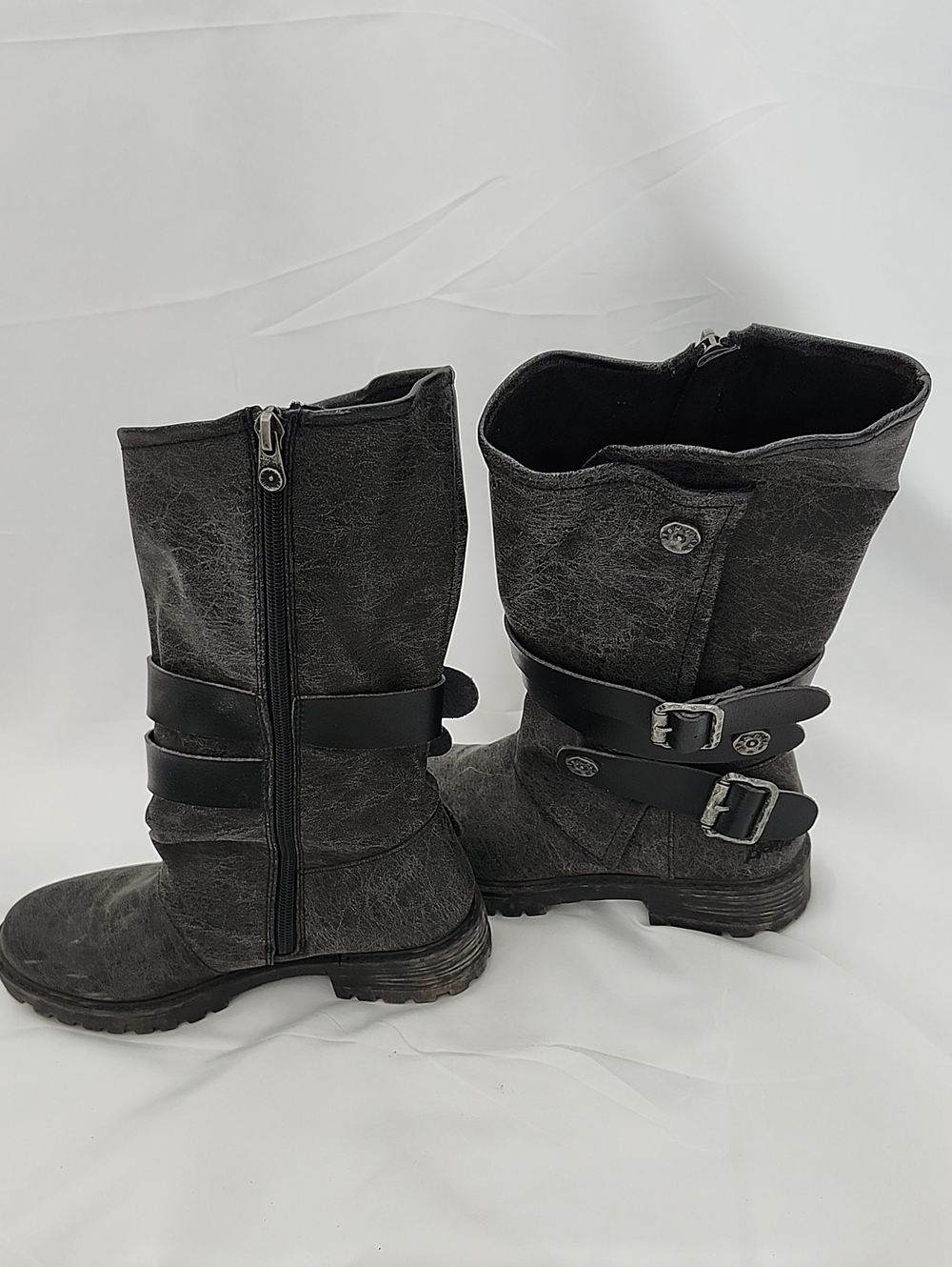 Blowfish Black Mid-Calf Strap Heeled Boots - Picture 2 of 8
